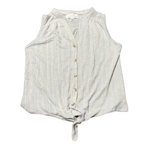 French Laundry Be In The Moment Front Tie Tank Blouse Rayon Blend Plus Women 1X